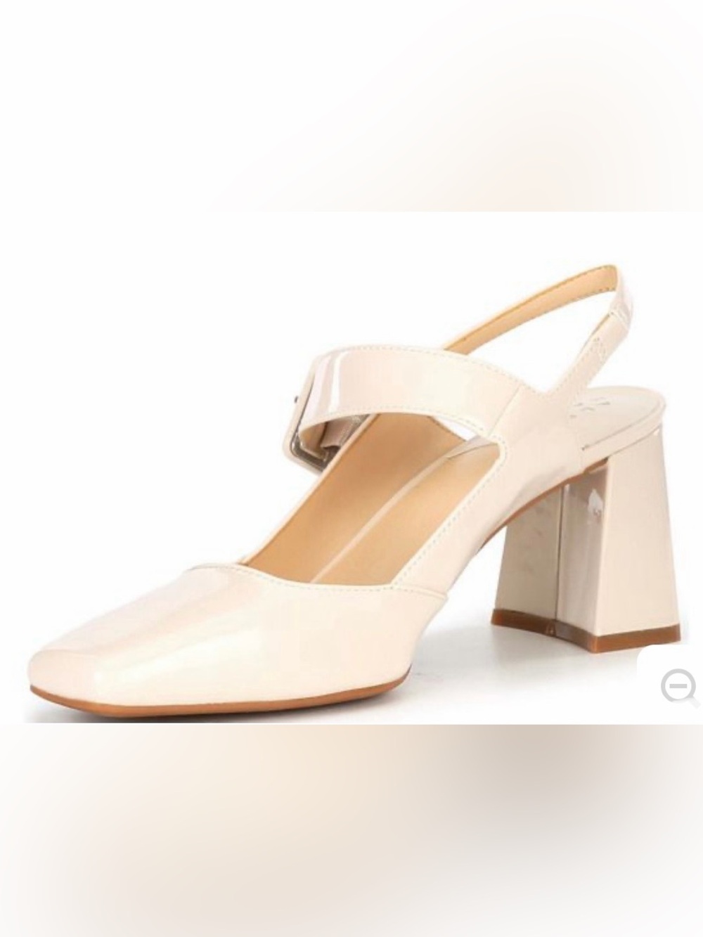 Alex Marie Leighten Patent Square Toe Slingback Pumps Sz 8.5